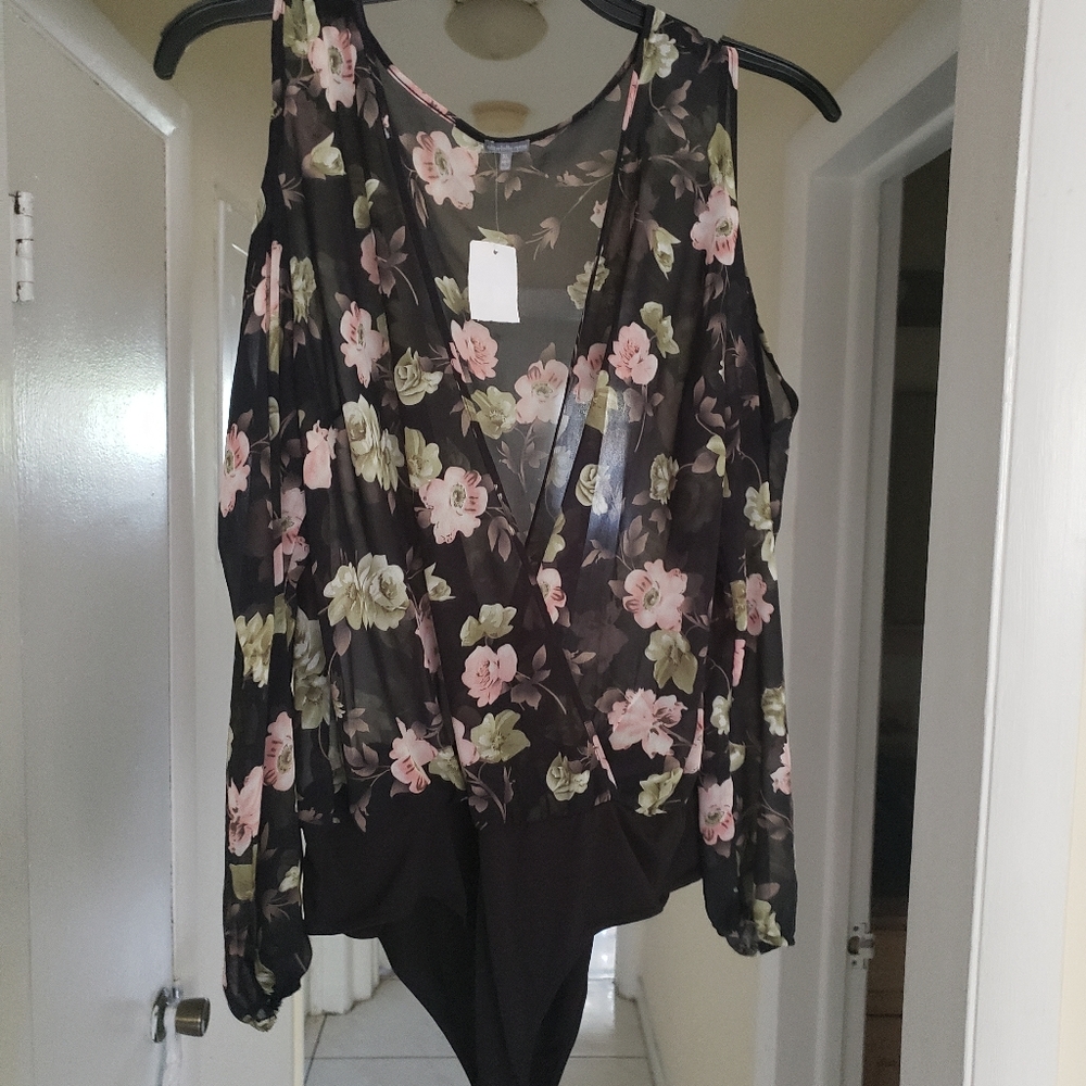 Peak a boo long sleeve transparent bodysuit